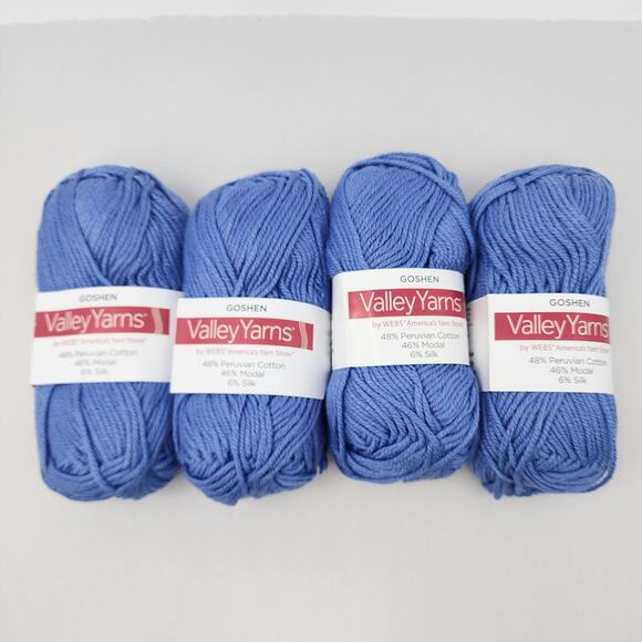 4 Valley Yarns Goshen Periwinkle Blue 0029, 92 Yards 50 g Cotton Modal Silk NWT - Picture 1 of 6